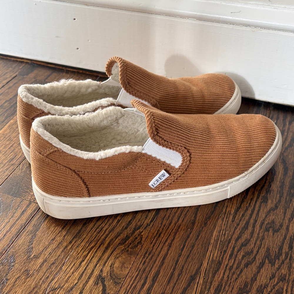 J. Crew Factory Brown Corduroy Slip-On Sneakers
